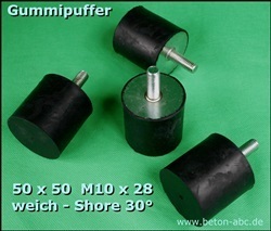 Gummipuffer -Einseitiger Gewindebolzen, D=50, H=50, Härte ° 30