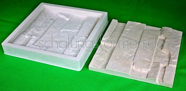 Silicone mold 20 cm x 20 cm slate structure for clinker bricks from plaster