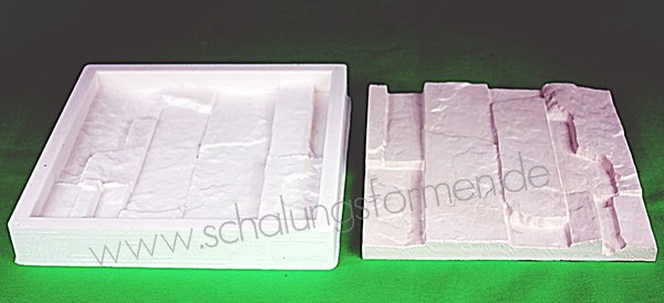 Silicone mold 20 cm x 20 cm slate structure for clinker bricks from plaster